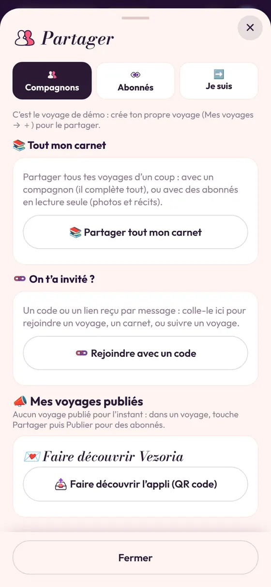 La fenêtre de partage
